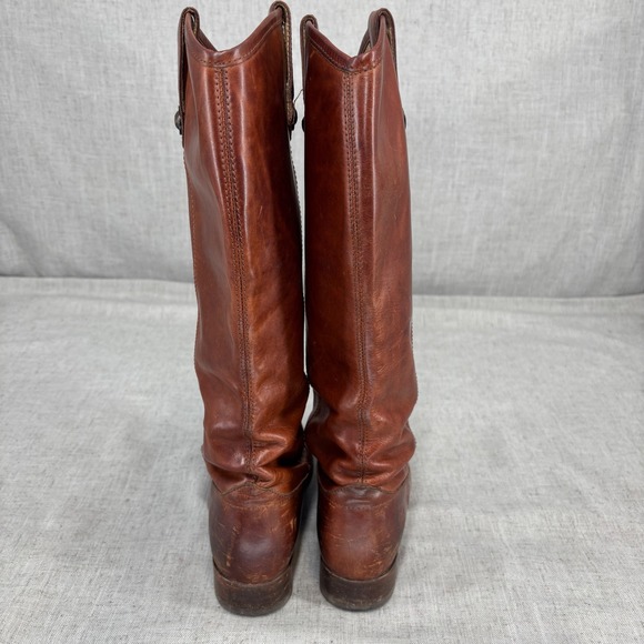 Frye Melissa Button Riding Boots Brown Leather Tall Boots Pull On Women's 5.5 - Picture 5 of 9